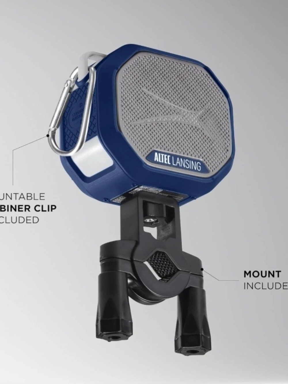 Blue Portable Bluetooth Speaker with Carabiner - Picture 5 of 6